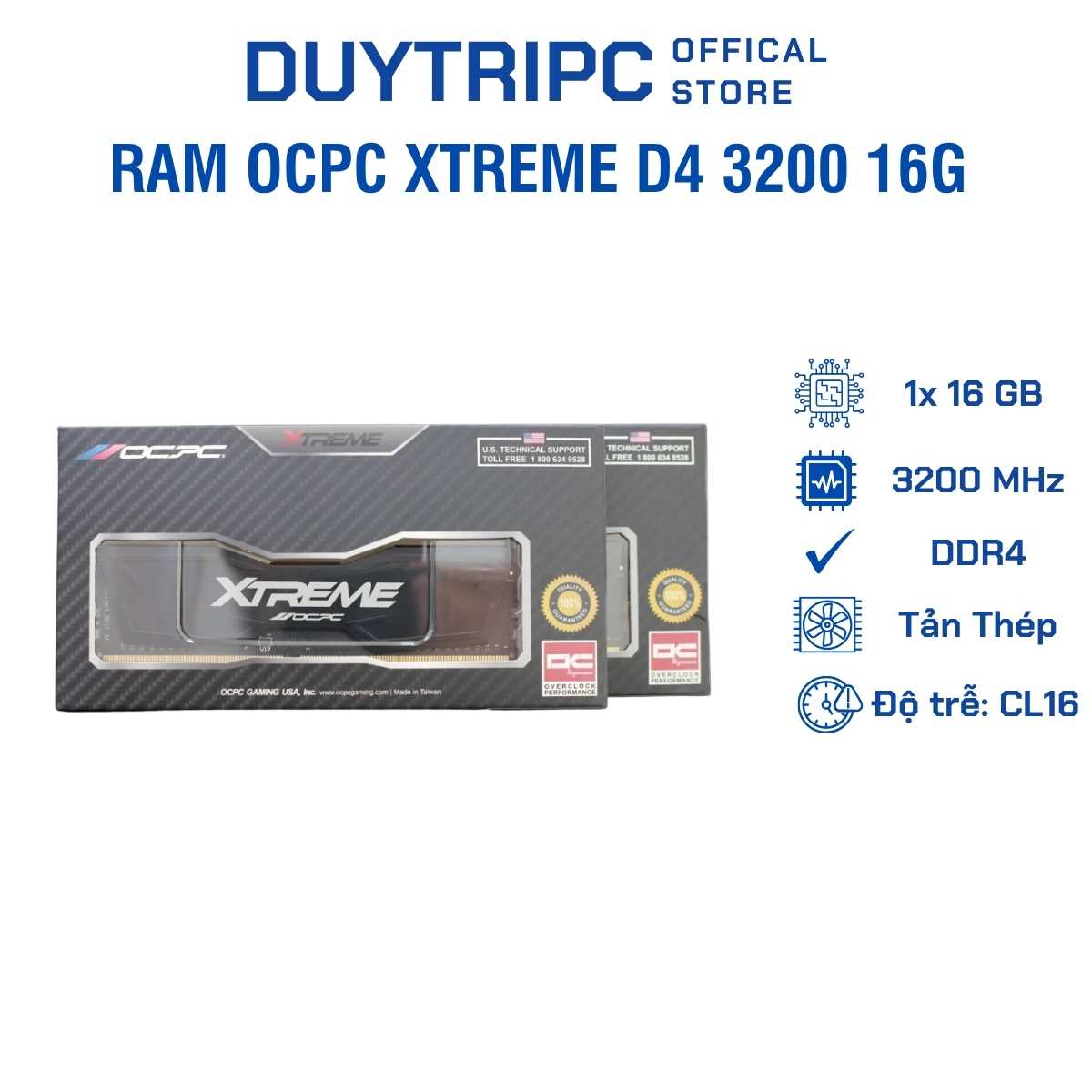 RAM OCPC PC EXTREME 16GB DDR4 3200MHz – Hiệu Năng Mạnh Mẽ Cho Gaming Và Làm Việc